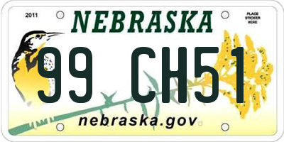 NE license plate 99CH51