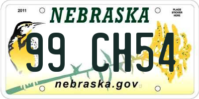 NE license plate 99CH54