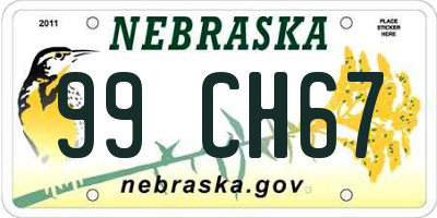 NE license plate 99CH67