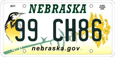 NE license plate 99CH86