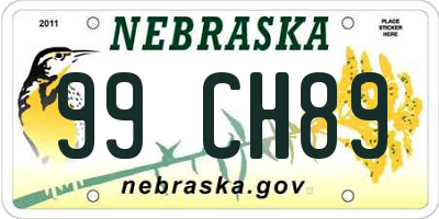 NE license plate 99CH89