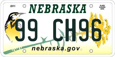 NE license plate 99CH96