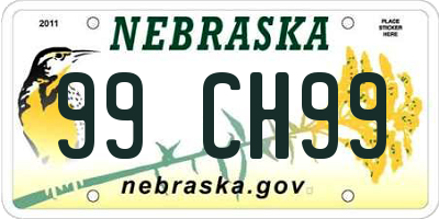 NE license plate 99CH99