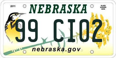 NE license plate 99CI02