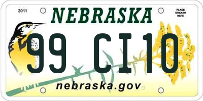 NE license plate 99CI10