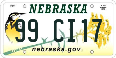 NE license plate 99CI17