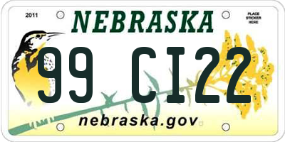 NE license plate 99CI22