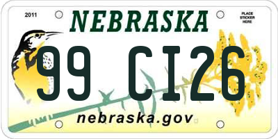 NE license plate 99CI26