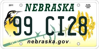 NE license plate 99CI28