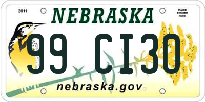 NE license plate 99CI30