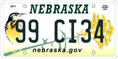 NE license plate 99CI34