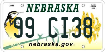 NE license plate 99CI38