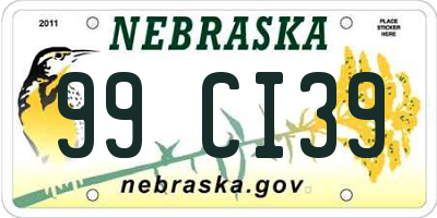 NE license plate 99CI39