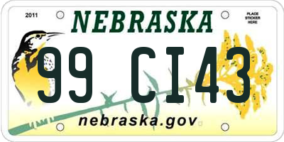 NE license plate 99CI43