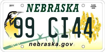 NE license plate 99CI44