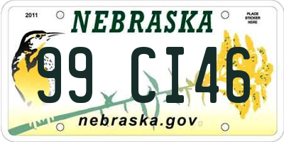 NE license plate 99CI46