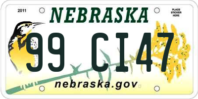 NE license plate 99CI47