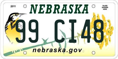 NE license plate 99CI48