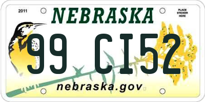 NE license plate 99CI52