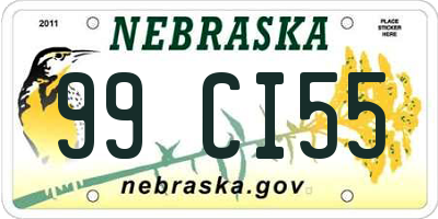 NE license plate 99CI55