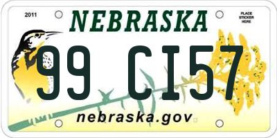 NE license plate 99CI57