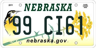 NE license plate 99CI61