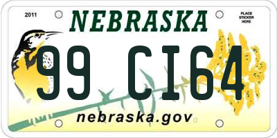 NE license plate 99CI64