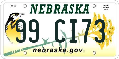 NE license plate 99CI73