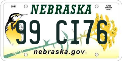 NE license plate 99CI76