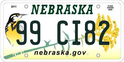 NE license plate 99CI82