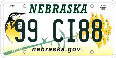 NE license plate 99CI88