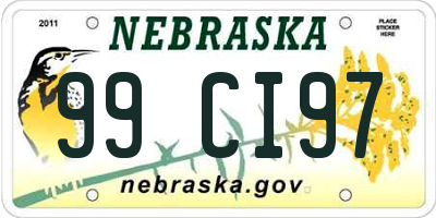 NE license plate 99CI97