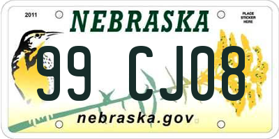 NE license plate 99CJ08