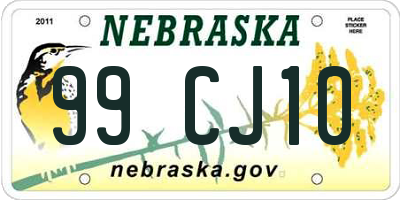 NE license plate 99CJ10