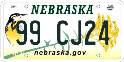 NE license plate 99CJ24