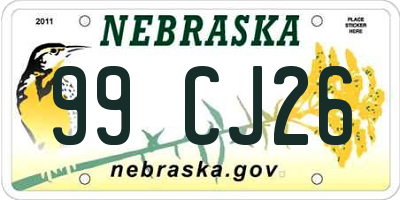 NE license plate 99CJ26