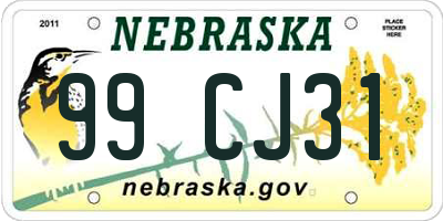 NE license plate 99CJ31