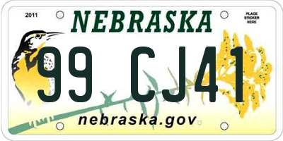 NE license plate 99CJ41