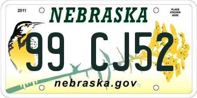 NE license plate 99CJ52