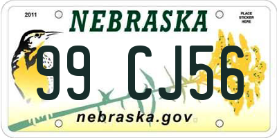 NE license plate 99CJ56