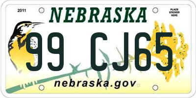 NE license plate 99CJ65