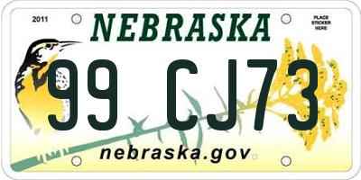 NE license plate 99CJ73