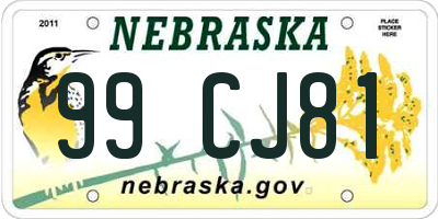 NE license plate 99CJ81