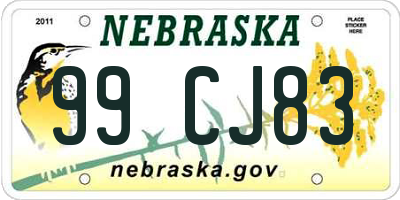 NE license plate 99CJ83