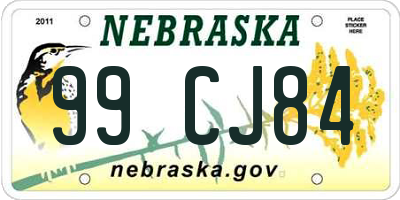 NE license plate 99CJ84