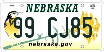 NE license plate 99CJ85