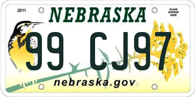 NE license plate 99CJ97