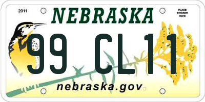 NE license plate 99CL11