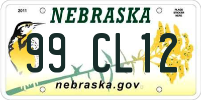 NE license plate 99CL12