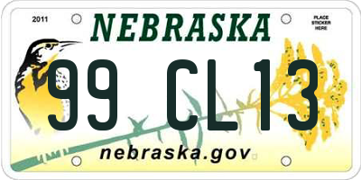 NE license plate 99CL13